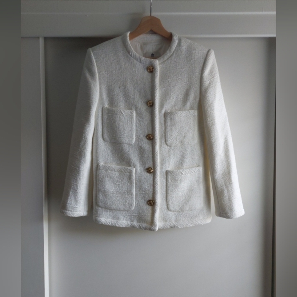 New Aritzia Babaton Celebration Tweed Jacket White Size 2XS - Picture 11 of 12
